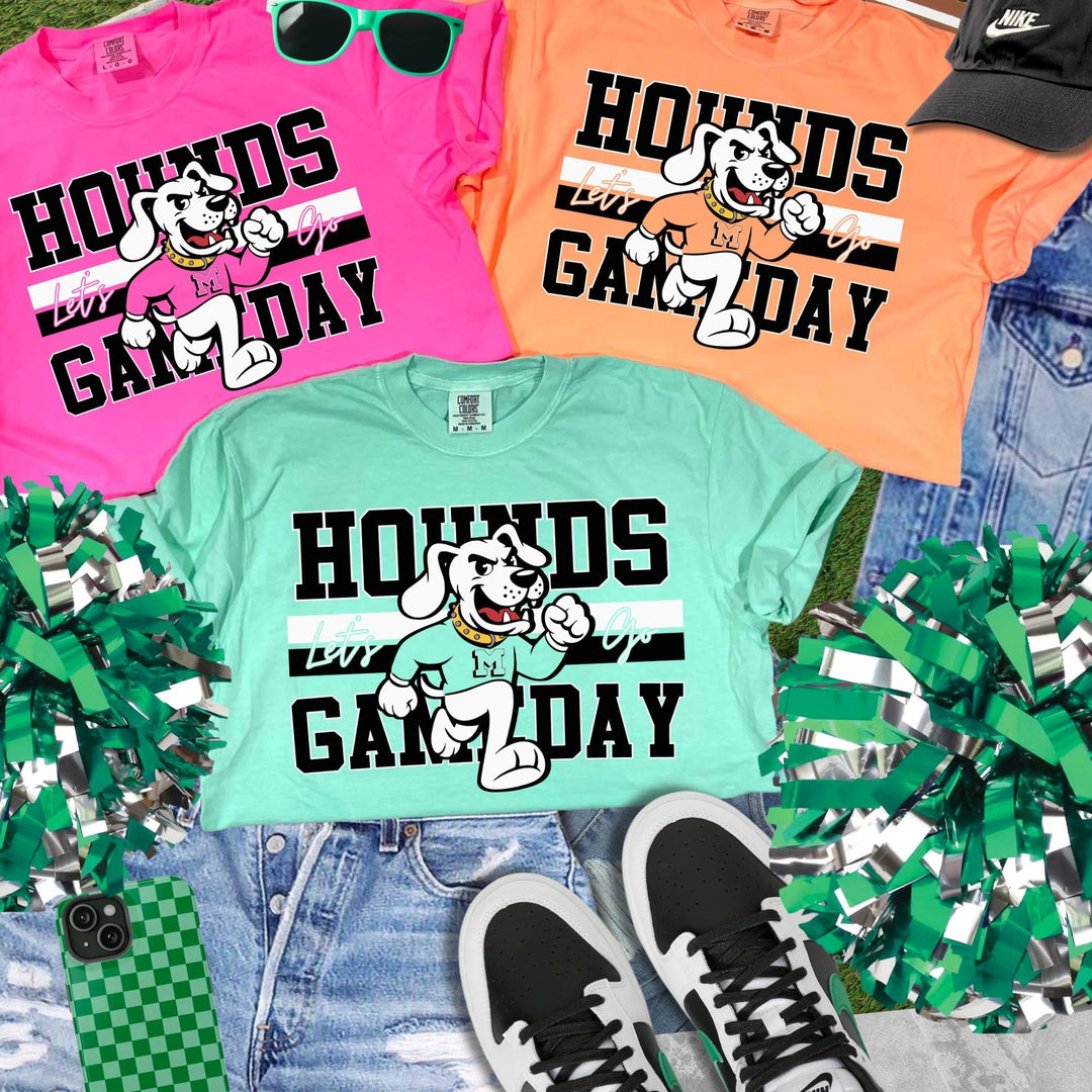 Black/White Vintage Hounds Gameday Tee (Pick Your Tee Color) - Graphic Tee - The Red Rival