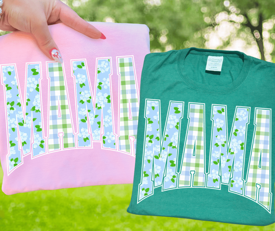 Blue & Green Coquette Mama (Pick your tee color) - Graphic Tee - The Red Rival