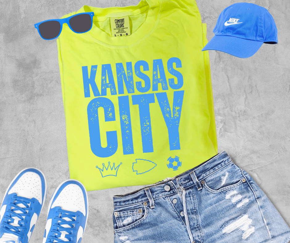 Blue Kansas City Sports Icons Yellow Tee - Graphic Tee - The Red Rival