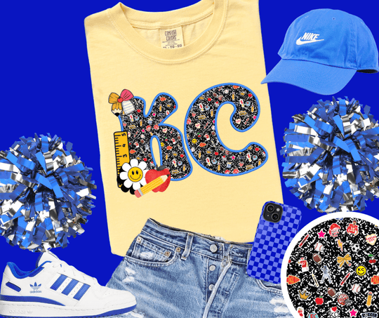 Blue KC Composition Letters Butter Tee – The Red Rival