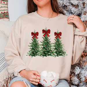 Bow Christmas Trees Tee or Sweatshirt - Graphic Tee - The Red Rival