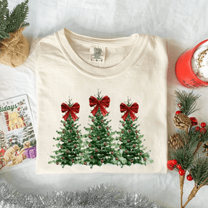 Bow Christmas Trees Tee or Sweatshirt - Graphic Tee - The Red Rival