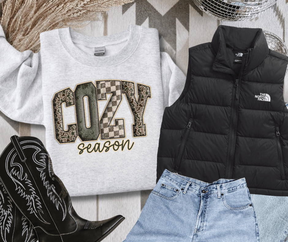 Camo Cozy Season Ash Sweatshirt or Tee - Tees - The Red Rival