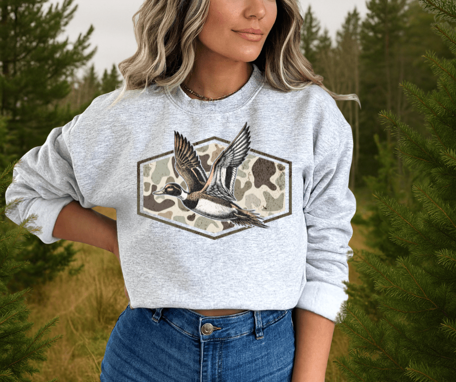 Camo Duck Ash Sweatshirt or Tee - Tees - The Red Rival