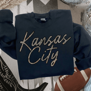 Camo Kansas City Script Sweatshirt or Tee - Wholesale - The Red Rival