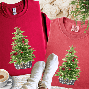 Cardinal Christmas Tree on Crimson Tee - Graphic Tee - The Red Rival