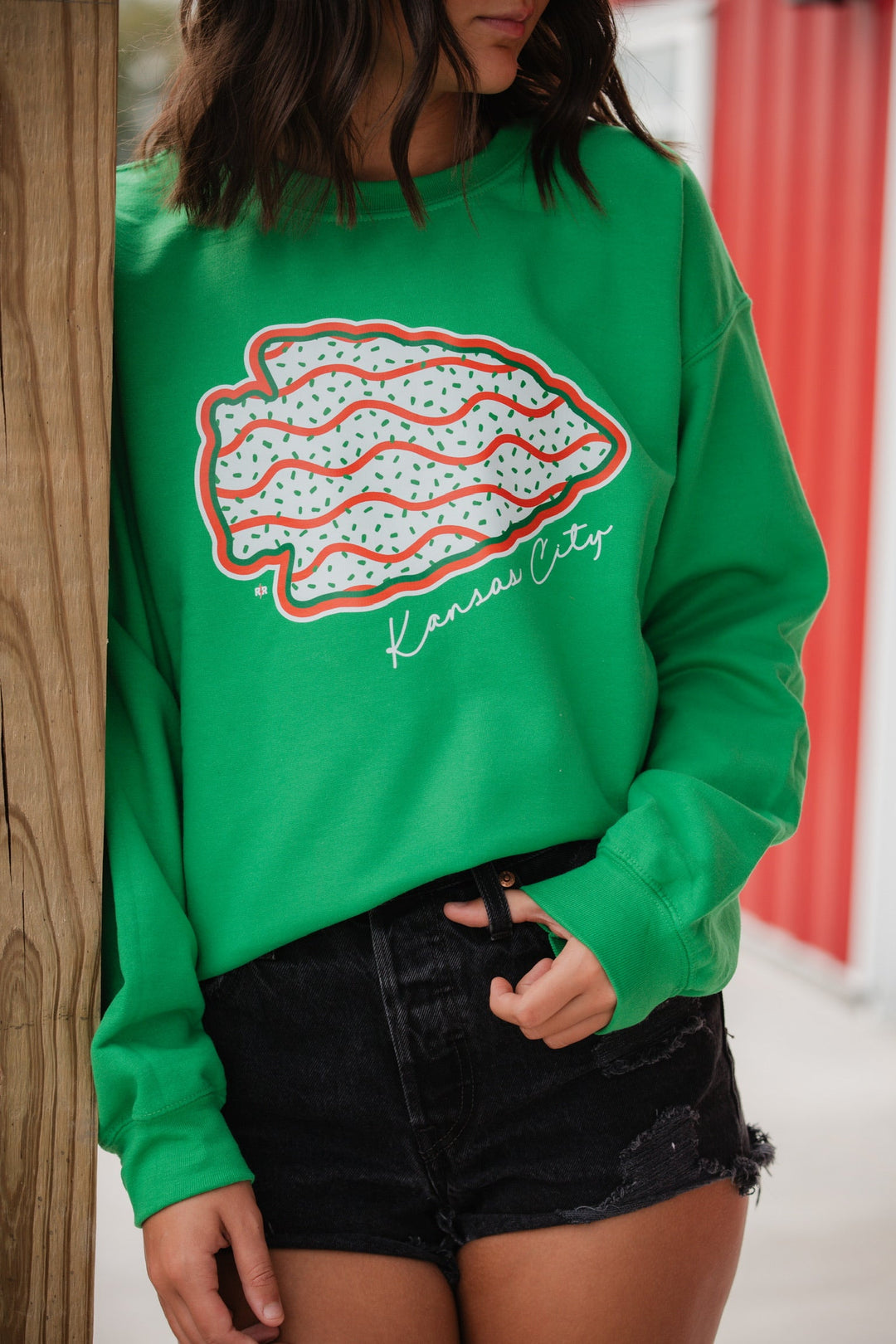 Christmas Cake Arrowhead Green Sweatshirt - Graphic Tee - The Red Rival