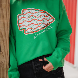 Christmas Cake Arrowhead Green Sweatshirt - Graphic Tee - The Red Rival