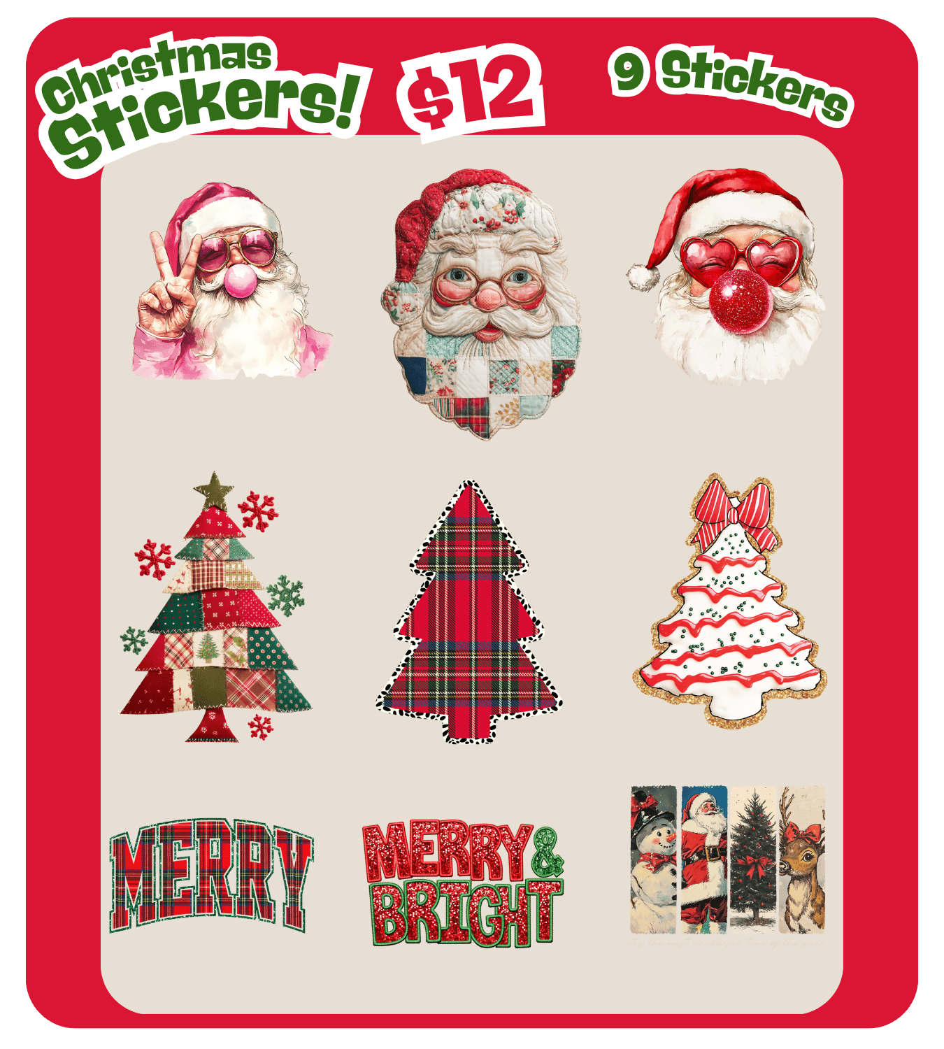 Christmas Sticker Set - Stickers - The Red Rival