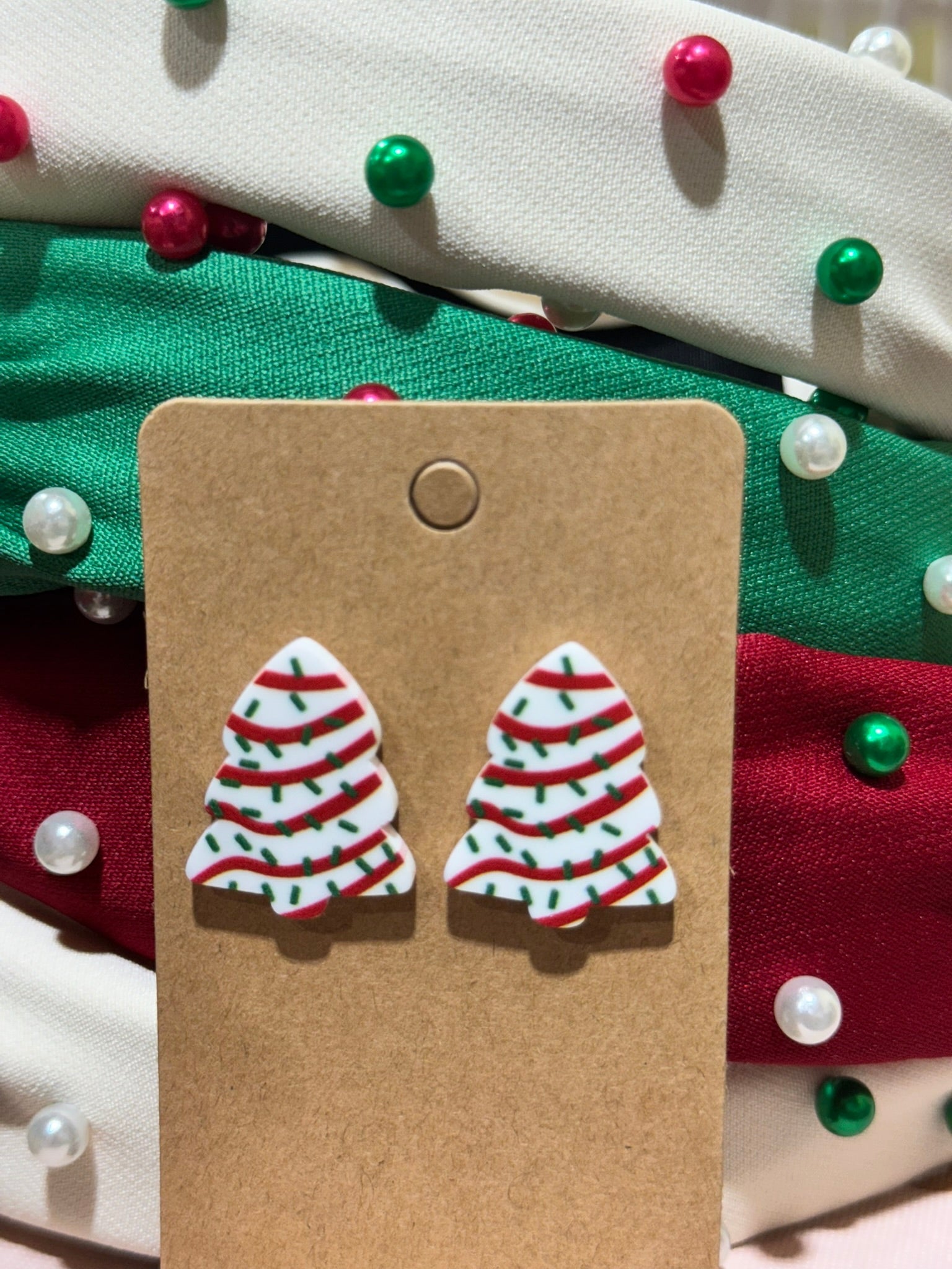 Christmas Tree Cake Stud Earrings - Tees & Sweatshirts - The Red Rival
