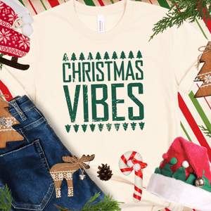 CHRISTMAS VIBES GREEN INK (Select your Color & Style) - Graphic Tee - The Red Rival