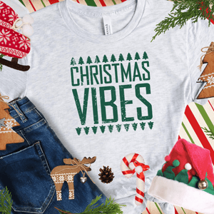 CHRISTMAS VIBES GREEN INK (Select your Color & Style) - Graphic Tee - The Red Rival