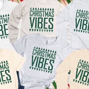 CHRISTMAS VIBES GREEN INK (Select your Color & Style) - Graphic Tee - The Red Rival