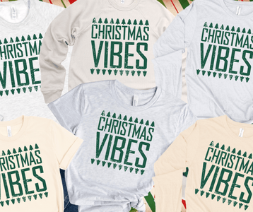 CHRISTMAS VIBES GREEN INK (Select your Color & Style) - Graphic Tee - The Red Rival