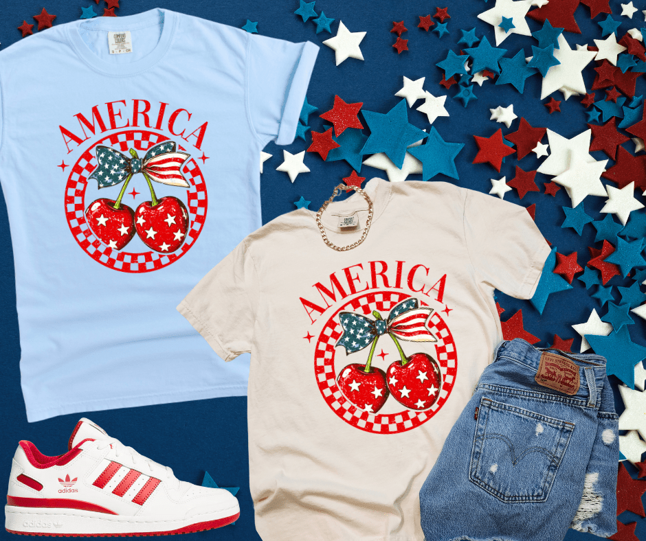 Circle America Cherries (Pick Your Tee Color) - Graphic Tee - The Red Rival