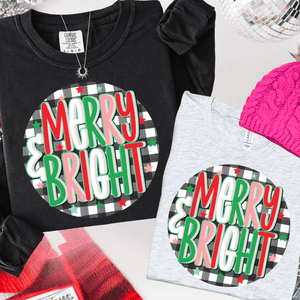 Colorful Circle Merry & Bright (Select your Color & Style) - Graphic Tee - The Red Rival