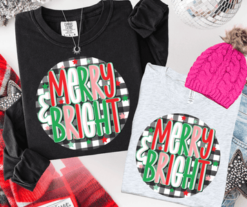 Colorful Circle Merry & Bright (Select your Color & Style) - Graphic Tee - The Red Rival