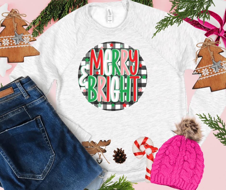 Colorful Circle Merry & Bright (Select your Color & Style) - Graphic Tee - The Red Rival