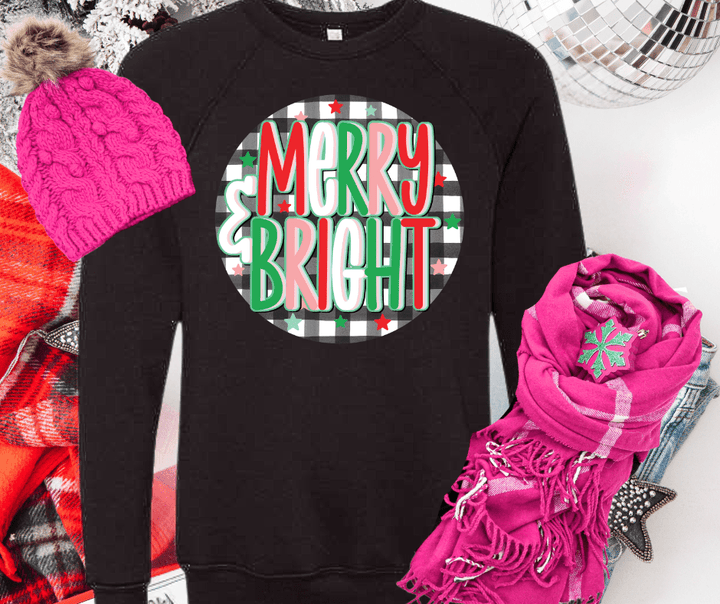 Colorful Circle Merry & Bright (Select your Color & Style) - Graphic Tee - The Red Rival