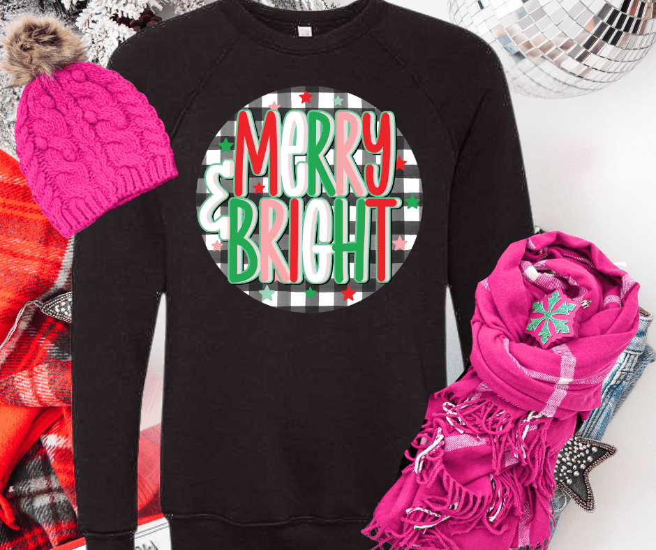 Colorful Circle Merry & Bright (Select your Color & Style) - Graphic Tee - The Red Rival