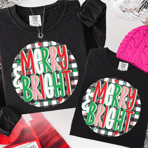 Colorful Circle Merry & Bright (Select your Color & Style) - Graphic Tee - The Red Rival
