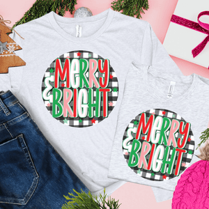 Colorful Circle Merry & Bright (Select your Color & Style) - Graphic Tee - The Red Rival