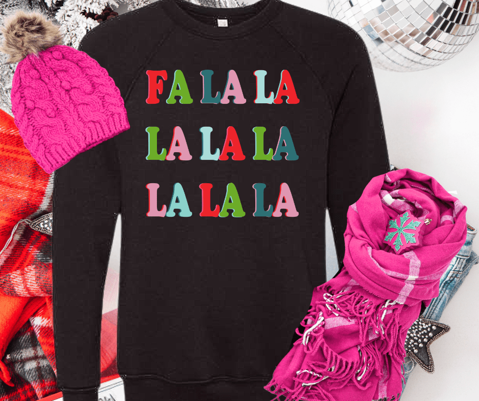 Colorful Fa la la Repeat (Select your Color & Style) - Graphic Tee - The Red Rival