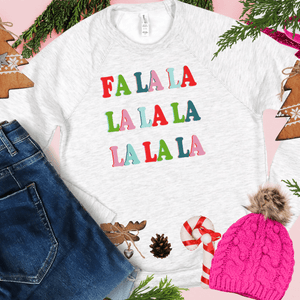 Colorful Fa la la Repeat (Select your Color & Style) - Graphic Tee - The Red Rival