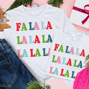 Colorful Fa la la Repeat (Select your Color & Style) - Graphic Tee - The Red Rival