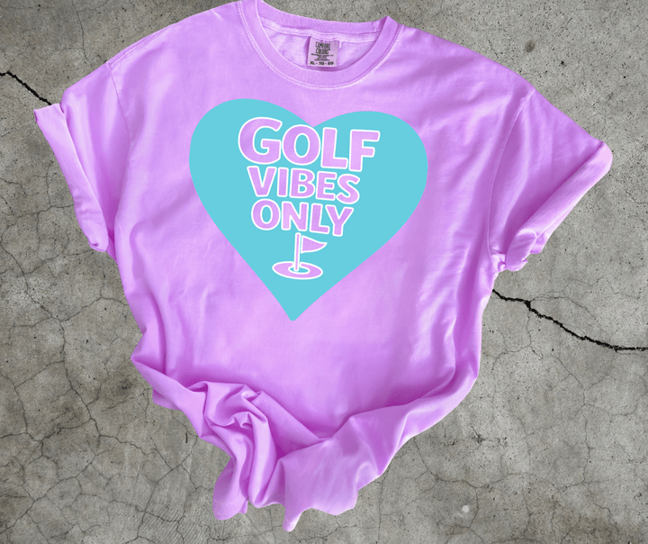 Colorful Heart Golf Vibes Only (Pick your tee color) - Graphic Tee - The Red Rival