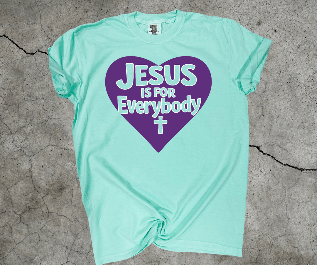 Colorful Heart Jesus is for EVERYBODY. (Pick your tee color) - Graphic Tee - The Red Rival
