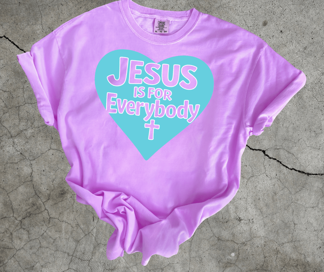 Colorful Heart Jesus is for EVERYBODY. (Pick your tee color) - Graphic Tee - The Red Rival