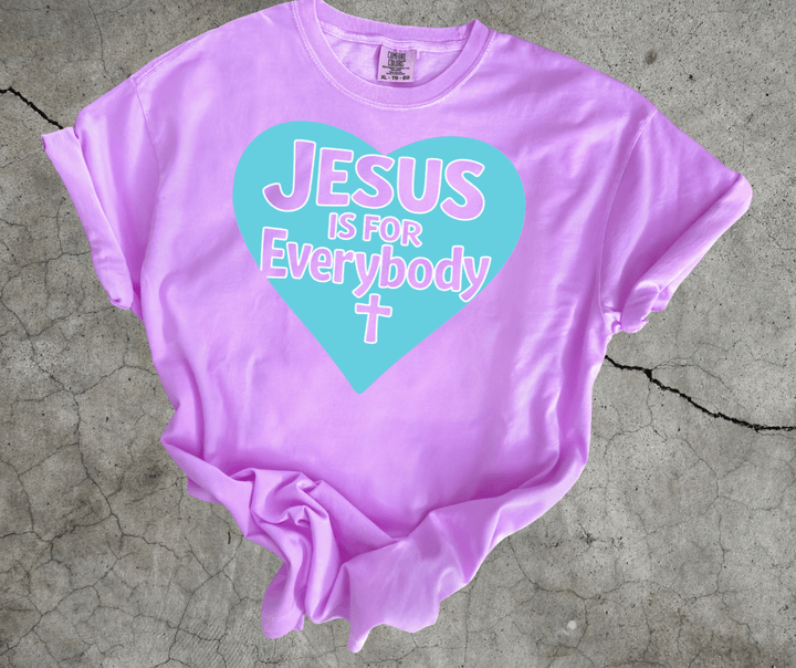 Colorful Heart Jesus is for EVERYBODY. (Pick your tee color) - Graphic Tee - The Red Rival