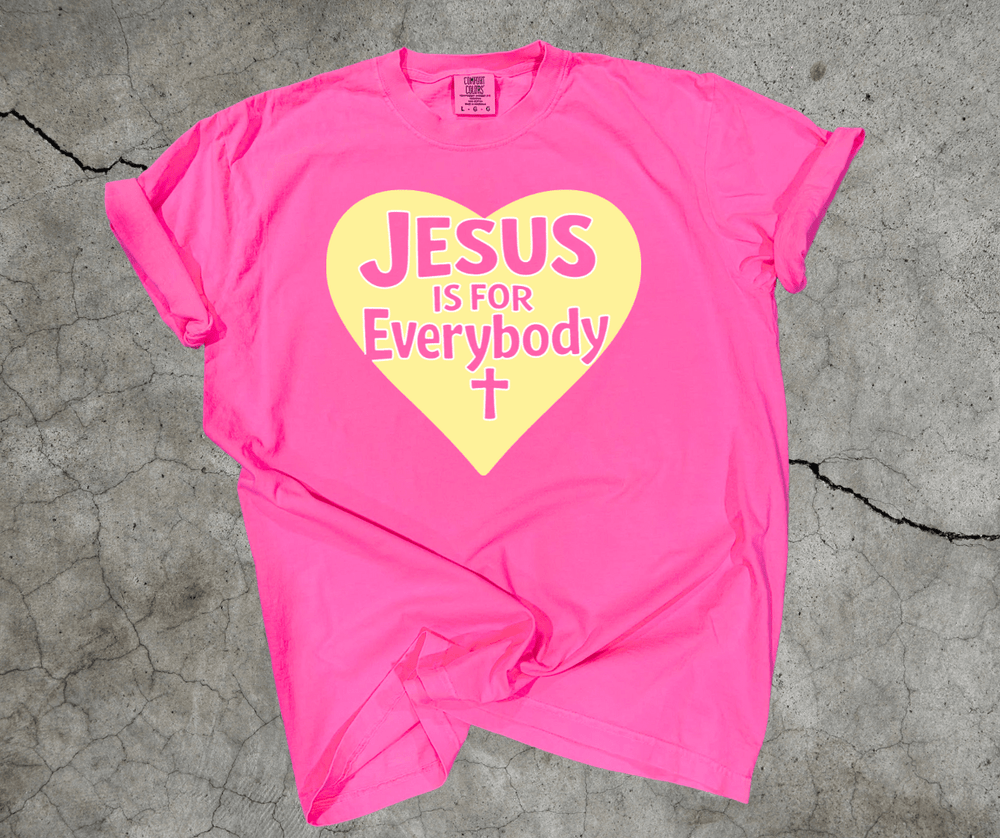 Colorful Heart Jesus is for EVERYBODY. (Pick your tee color) - Graphic Tee - The Red Rival