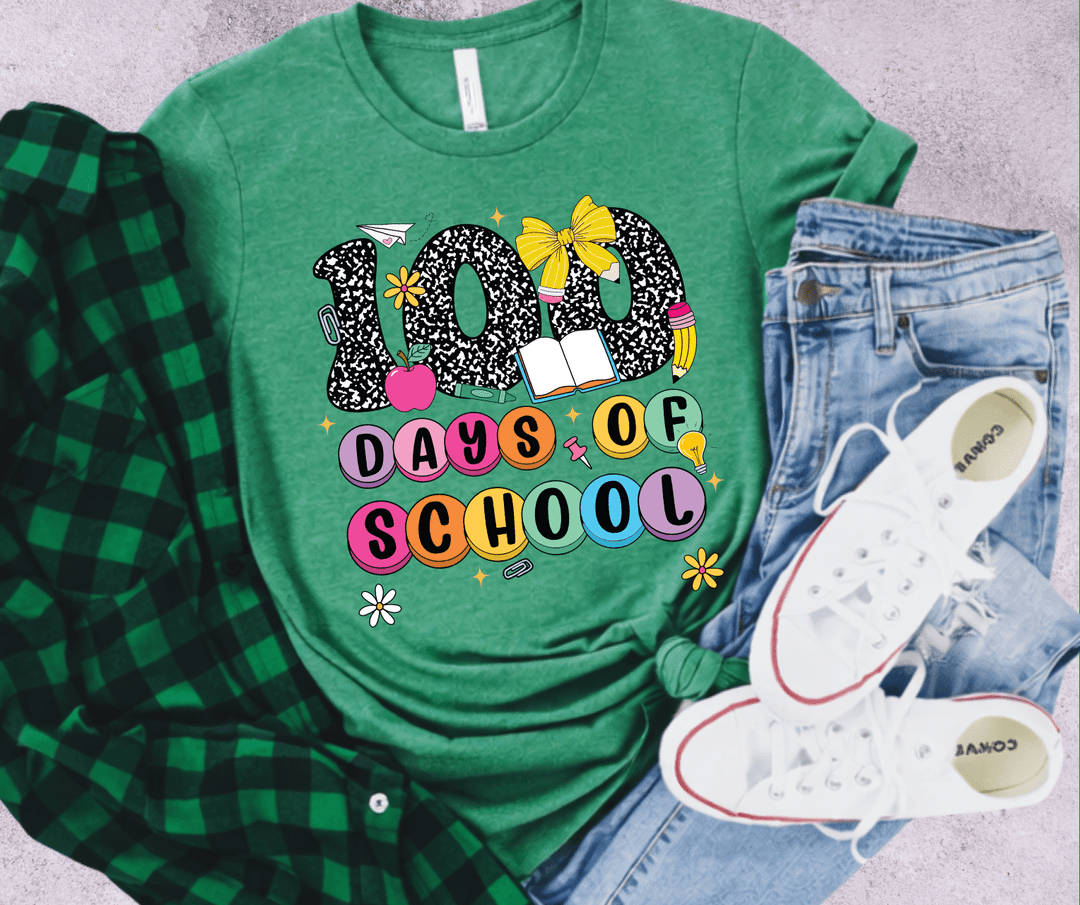 Composition 100 Days of School Green Tee - Tees - The Red Rival
