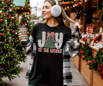 Coquette Joy to the World Black Tee or Sweatshirt - Tees - The Red Rival