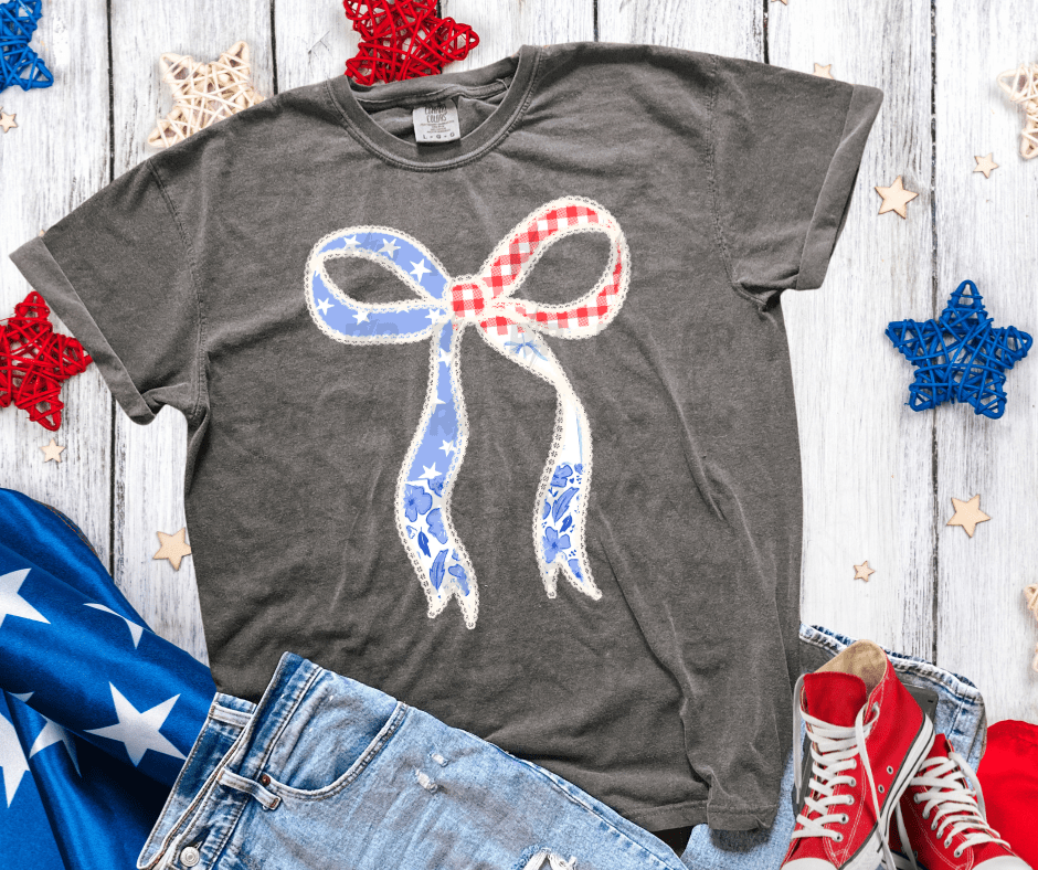 Coquette Patriotic Bow - Graphic Tee - The Red Rival