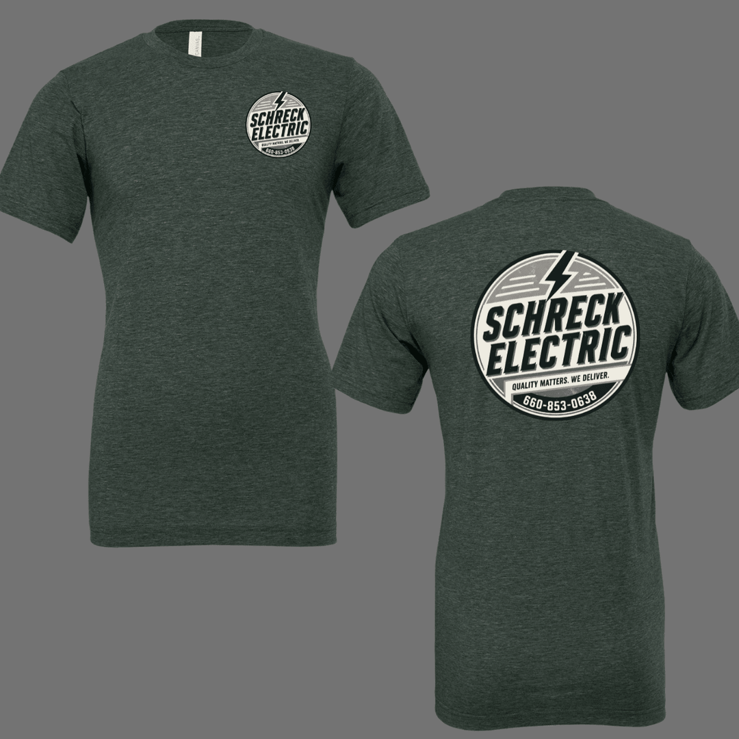CUSTOM - Black/White Retro Schreck Electric Short Sleeve Tees (Front Pocket / Full Back Logo) - Graphic Tee - The Red Rival