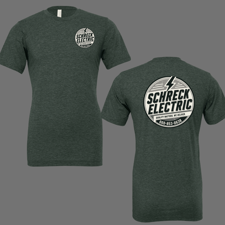 CUSTOM - Black/White Retro Schreck Electric Short Sleeve Tees (Front Pocket / Full Back Logo) - Graphic Tee - The Red Rival