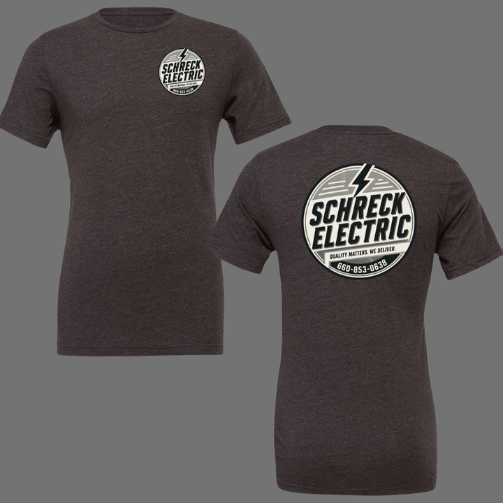 CUSTOM - Black/White Retro Schreck Electric Short Sleeve Tees (Front Pocket / Full Back Logo) - Graphic Tee - The Red Rival