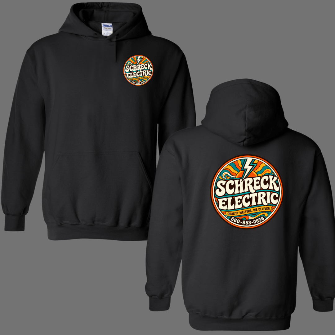 CUSTOM - Groovy Schreck Electric Hoodie (Front Pocket / Full Back Logo) - Graphic Tee - The Red Rival