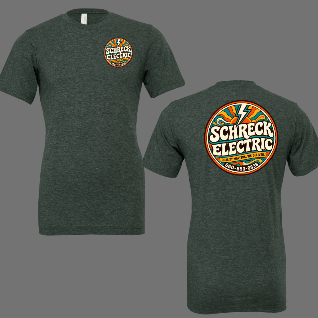 CUSTOM - Groovy Schreck Electric Short Sleeve Tees (Front Pocket / Full Back Logo) - Graphic Tee - The Red Rival
