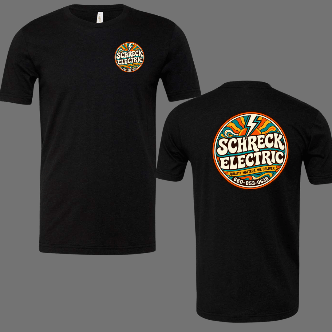 CUSTOM - Groovy Schreck Electric Short Sleeve Tees (Front Pocket / Full Back Logo) - Graphic Tee - The Red Rival