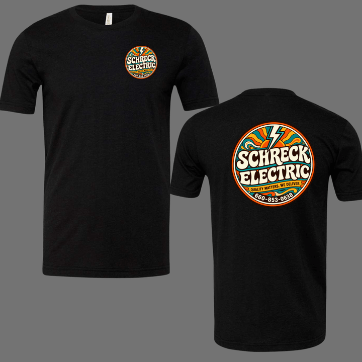 CUSTOM - Groovy Schreck Electric Short Sleeve Tees (Front Pocket / Full Back Logo) - Graphic Tee - The Red Rival