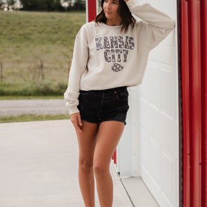 Daisy Leopard Kansas City Arrowhead Sweatshirt (Select Your Color) - Tees & Sweatshirts - The Red Rival