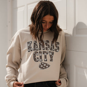 Daisy Leopard Kansas City Arrowhead Sweatshirt (Select Your Color) - Tees & Sweatshirts - The Red Rival