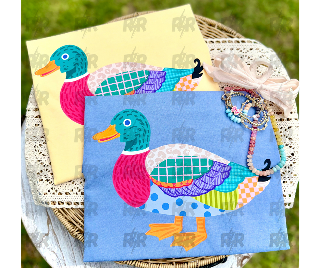 DEAL OF THE DAY - Abstract Patchwork Mallard (Choose Your Tee Color) (FINAL SALE) - Graphic Tee - The Red Rival