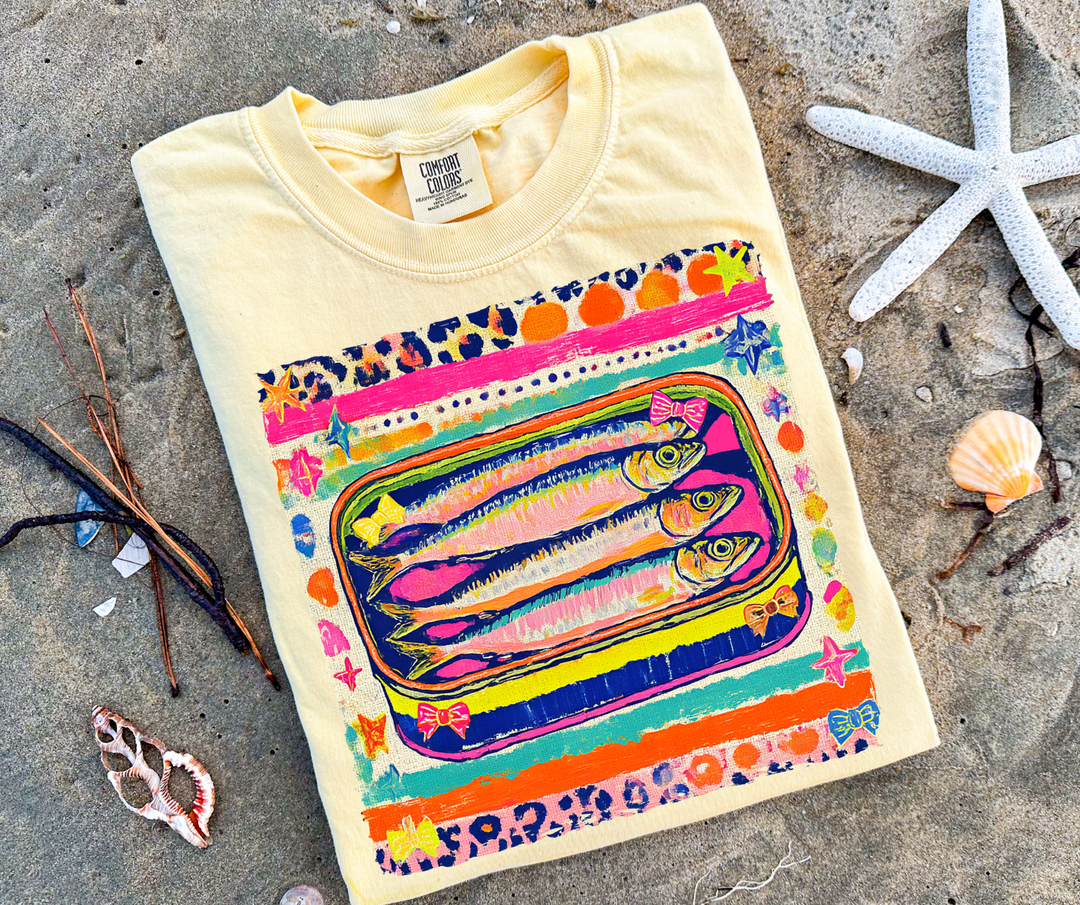 DEAL OF THE DAY - Abstract Sardines Yellow Tee (FINAL SALE) - Graphic Tee - The Red Rival