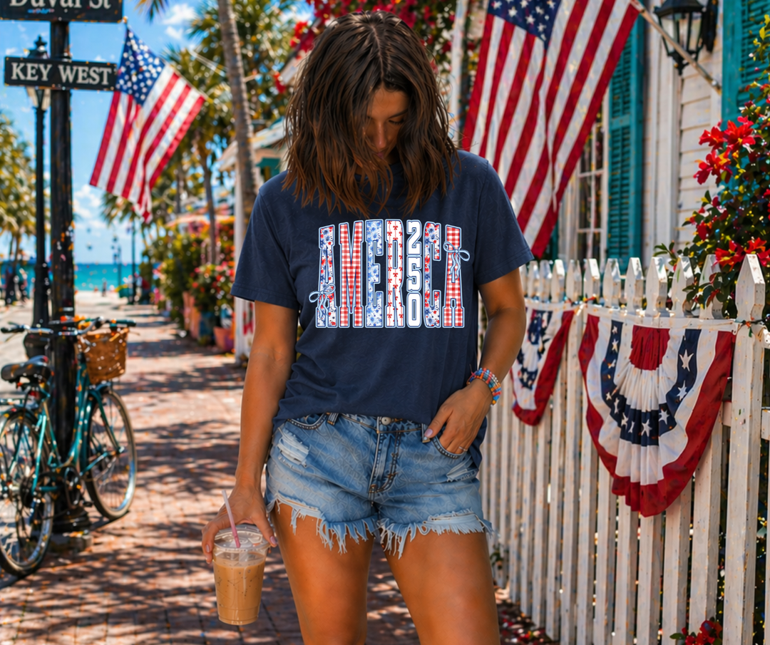 DEAL OF THE DAY - America 250 Coquette Navy Tee (FINAL SALE) - Graphic Tee - The Red Rival