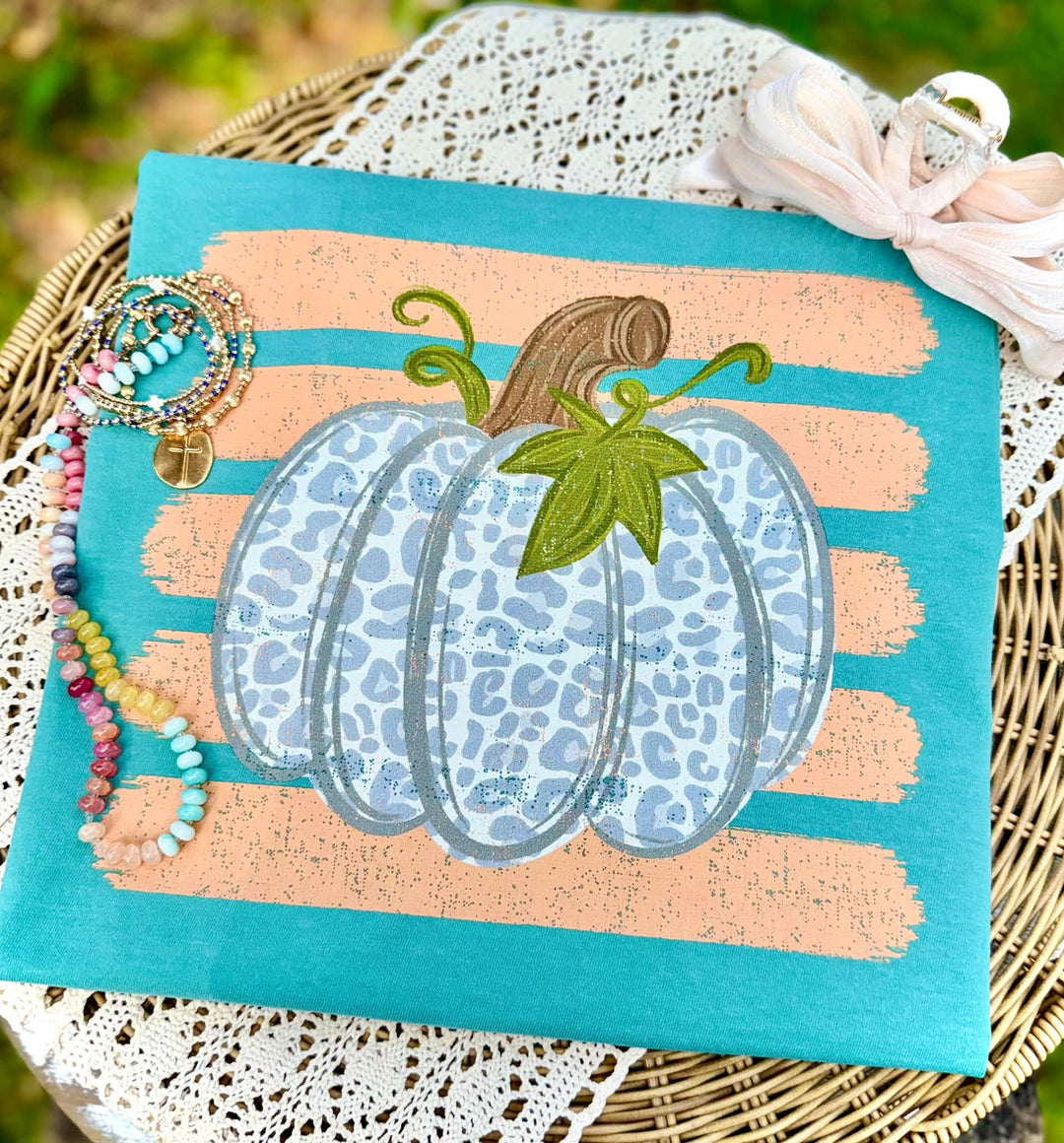 DEAL OF THE DAY - Blue Leopard Pumpkin Blue Tee (FINAL SALE) - Tees - The Red Rival